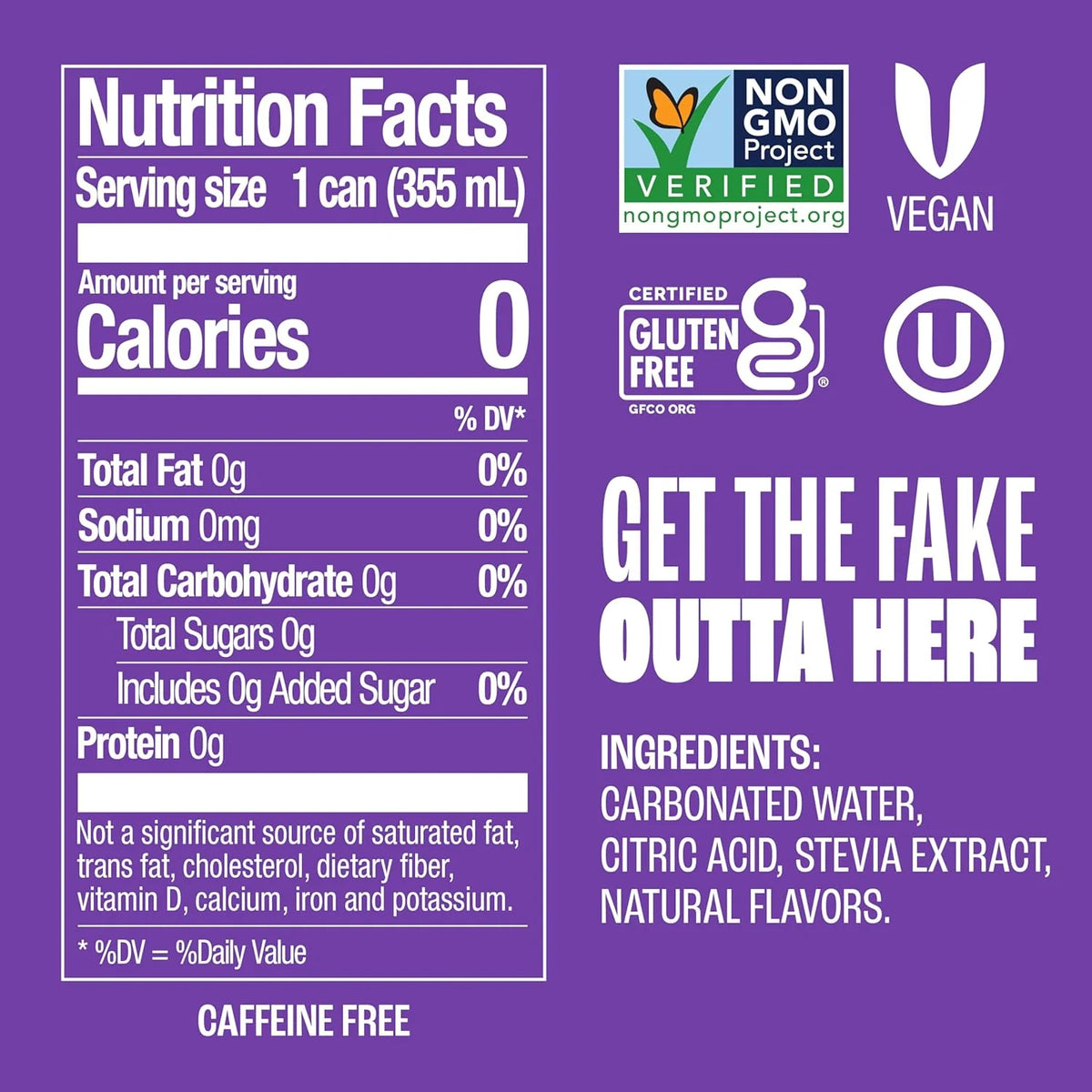 Zevia Zero Sugar Soda, Grape, 12 oz Cans (8-Pack) – Naturally Sweetened, Non-GMO Project Verified, Gluten-Free, Vegan