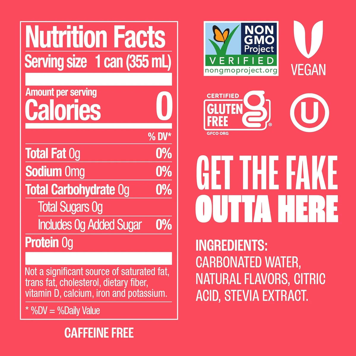 Zevia Zero Sugar Soda, Strawberries and Cream, 12 oz Cans (24-Pack) – Caffeine Free, Naturally Sweetened, No Calorie Soda - Non-GMO Project Verified, Gluten-Free, Vegan